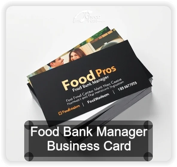 Food Bank Manager business card design sample