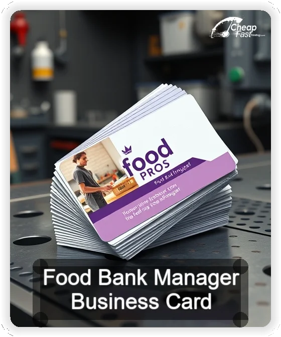 Food Bank Manager business card design sample
