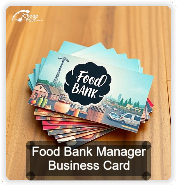 Food Bank Manager business card design sample