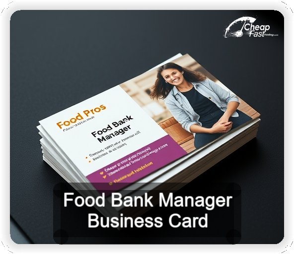 Food Bank Manager business card design sample