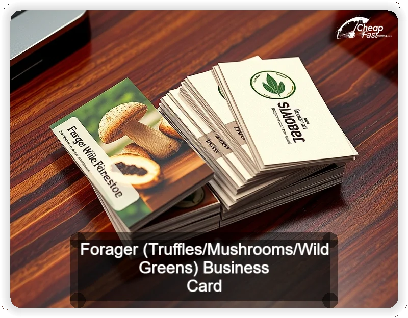 Forager Truffles Mushrooms Wild Greens business card design sample