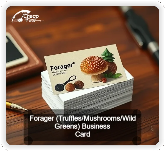 Forager Truffles Mushrooms Wild Greens business card design sample