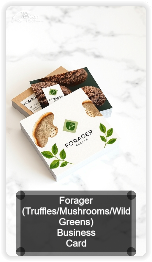 Forager Truffles Mushrooms Wild Greens business card design sample
