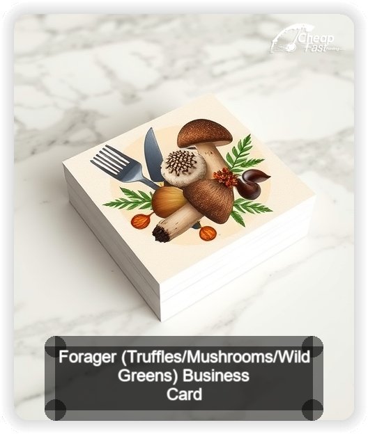 Forager Truffles Mushrooms Wild Greens business card design sample