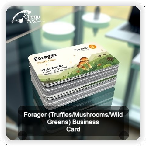 Forager Truffles Mushrooms Wild Greens business card design sample