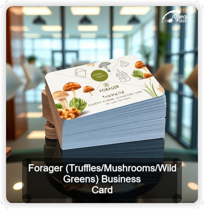 Forager Truffles Mushrooms Wild Greens business card design sample