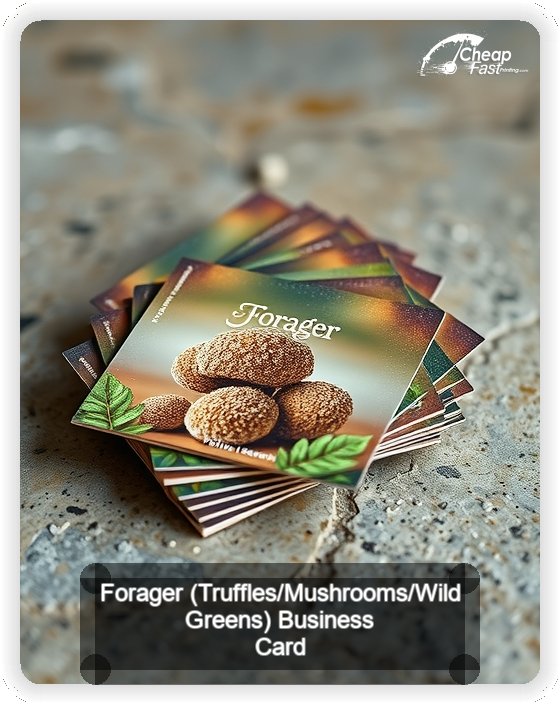 Forager Truffles Mushrooms Wild Greens business card design sample