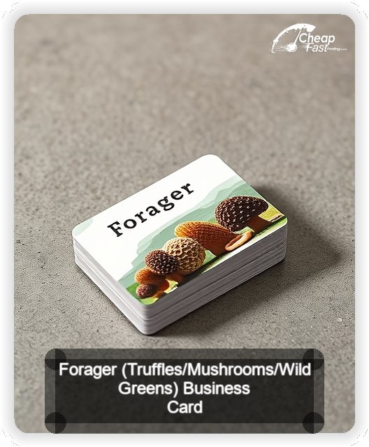 Forager Truffles Mushrooms Wild Greens business card design sample