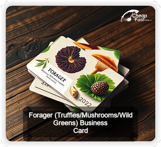 Forager Truffles Mushrooms Wild Greens business card design sample