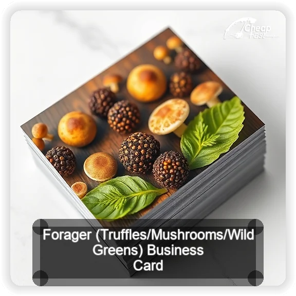 Forager Truffles Mushrooms Wild Greens business card design sample