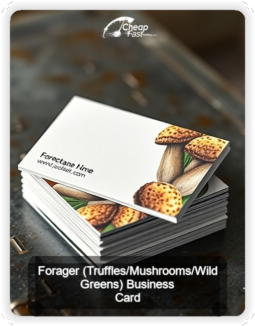 Forager Truffles Mushrooms Wild Greens business card design sample