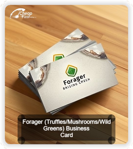 Forager Truffles Mushrooms Wild Greens business card design sample