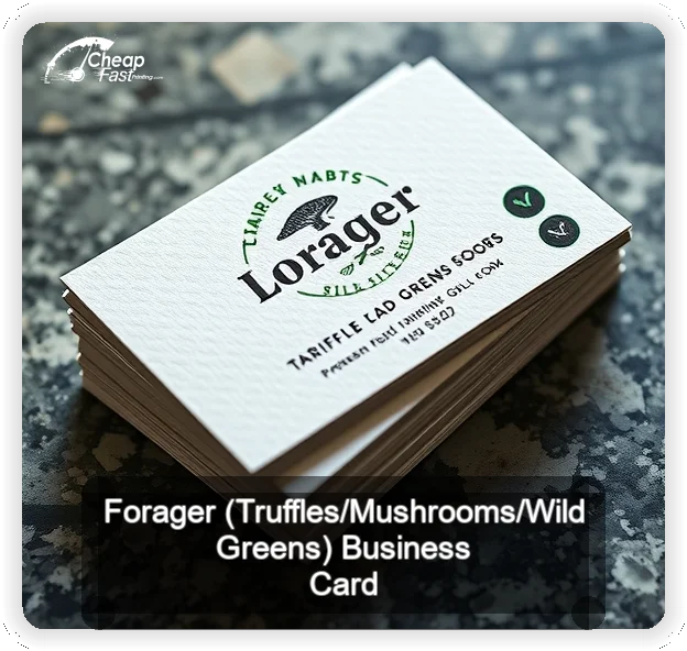 Forager Truffles Mushrooms Wild Greens business card design sample