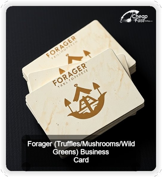 Forager Truffles Mushrooms Wild Greens business card design sample