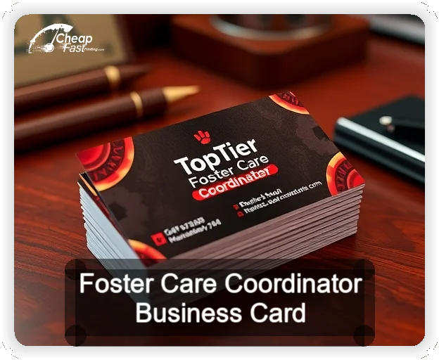 Foster Care Coordinator business card design sample