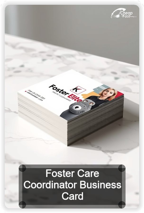 Foster Care Coordinator business card design sample