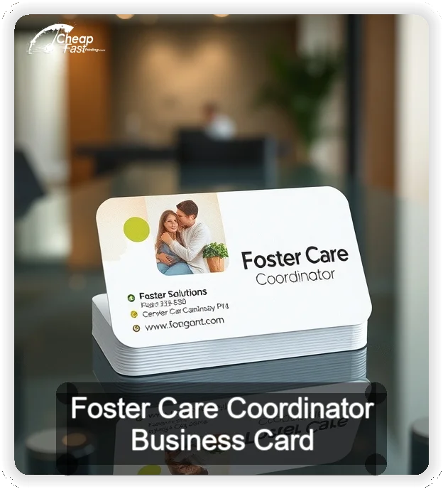 Foster Care Coordinator business card design sample
