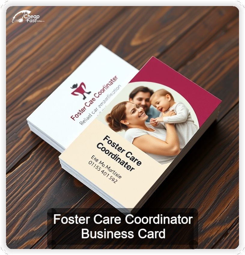 Foster Care Coordinator business card design sample