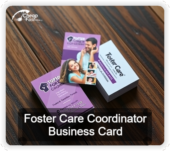 Foster Care Coordinator business card design sample