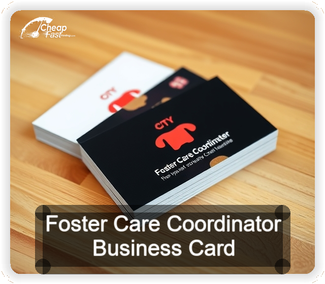 Foster Care Coordinator business card design sample