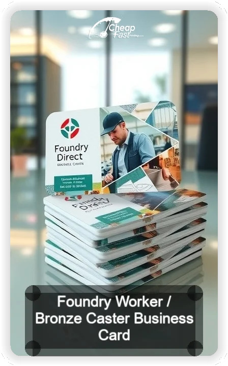 Foundry Worker Bronze Caster business card design sample