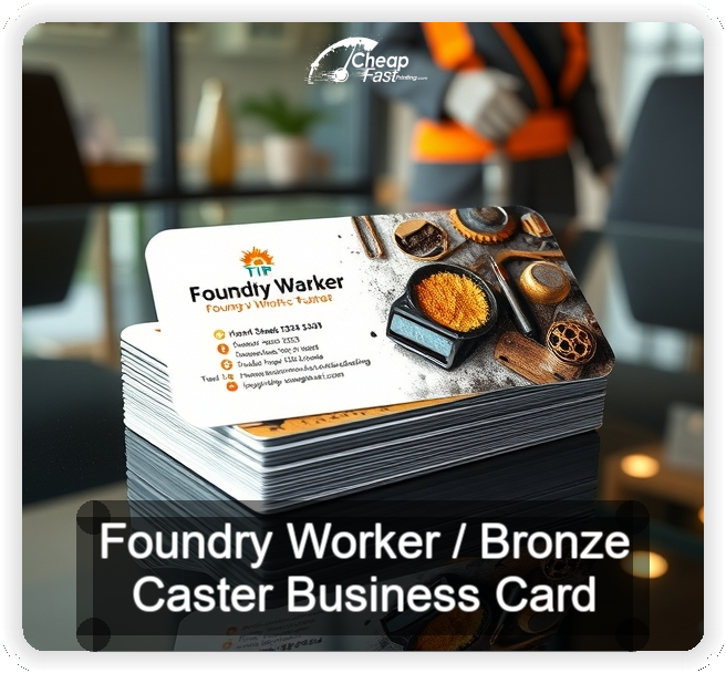 Foundry Worker Bronze Caster business card design sample