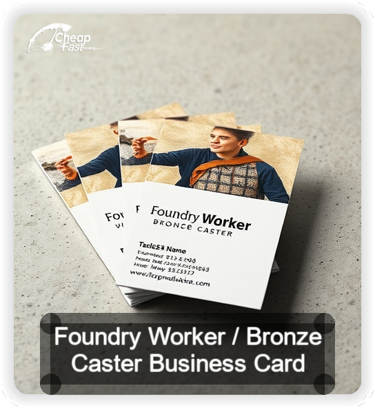 Foundry Worker Bronze Caster business card design sample