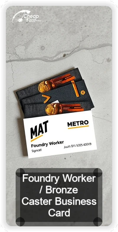 Foundry Worker Bronze Caster business card design sample