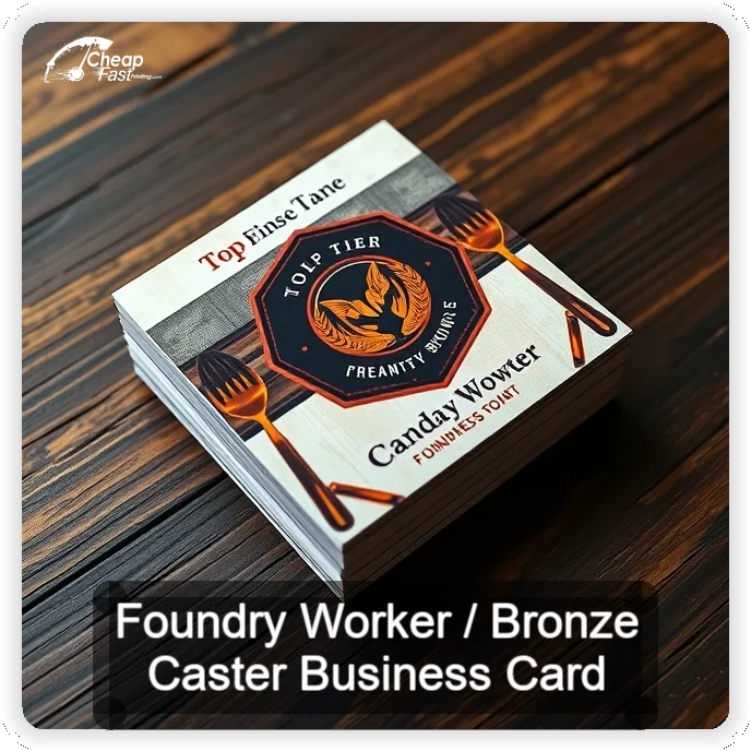 Foundry Worker Bronze Caster business card design sample