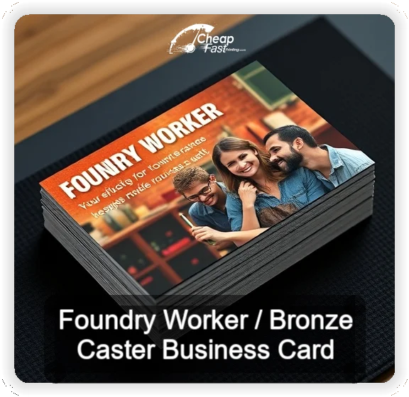 Foundry Worker Bronze Caster business card design sample