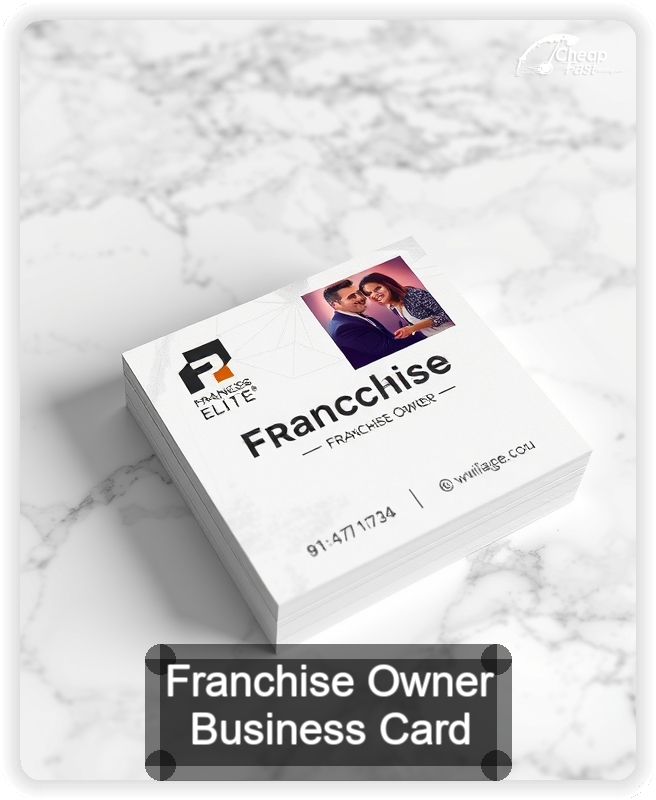 Franchise Owner business card design sample