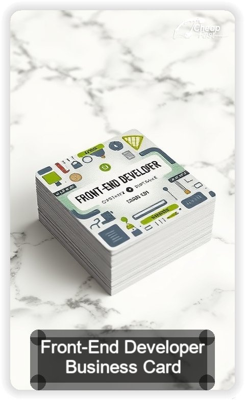 Front End Developer business card design sample