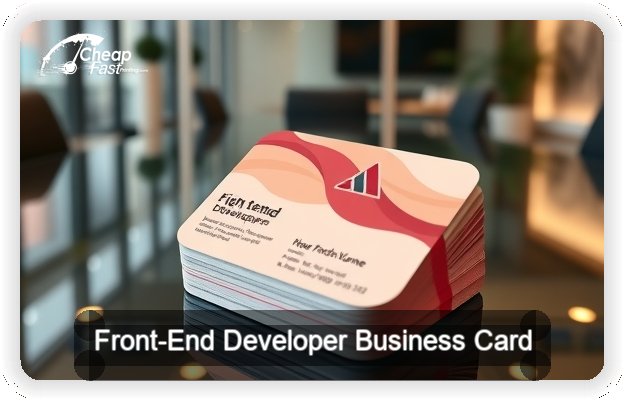 Front End Developer business card design sample