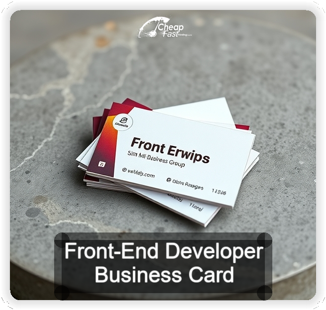 Front End Developer business card design sample
