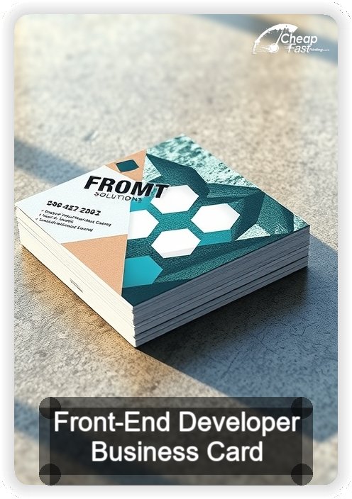 Front End Developer business card design sample