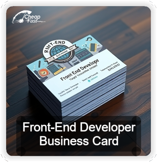 Front End Developer business card design sample