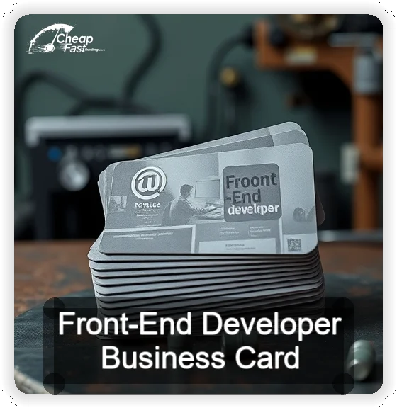 Front End Developer business card design sample