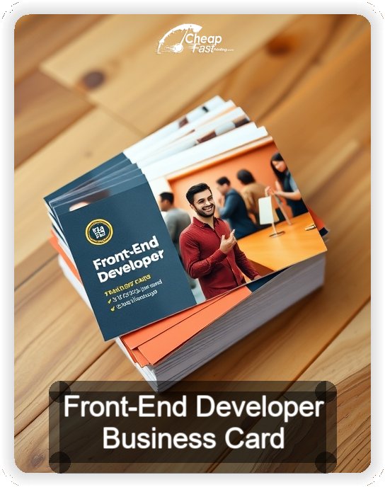 Front End Developer business card design sample