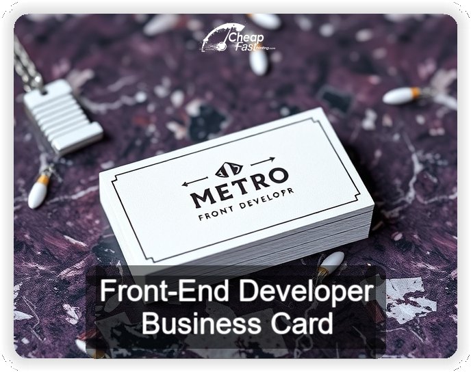 Front End Developer business card design sample