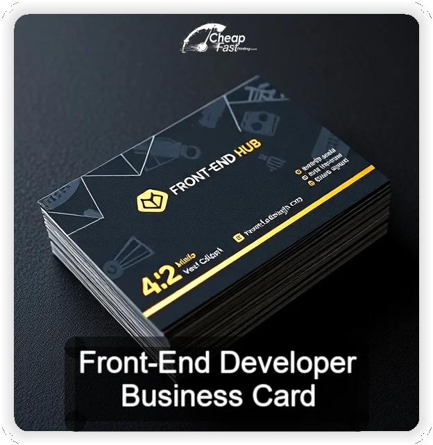 Front End Developer business card design sample