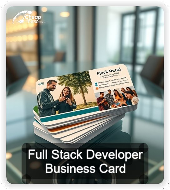 Full Stack Developer business card design sample