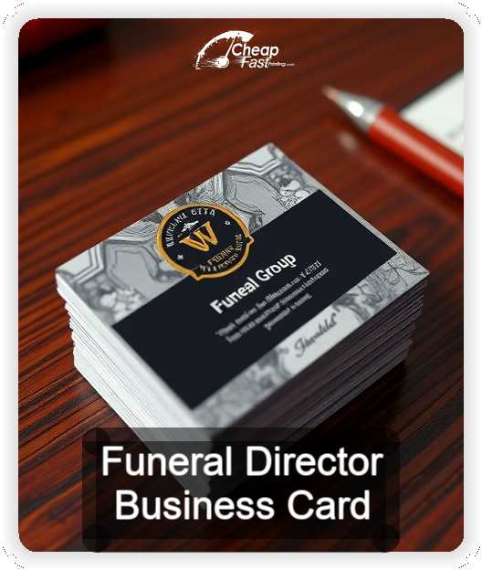 Funeral Director business card design sample