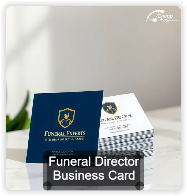 Funeral Director business card design sample