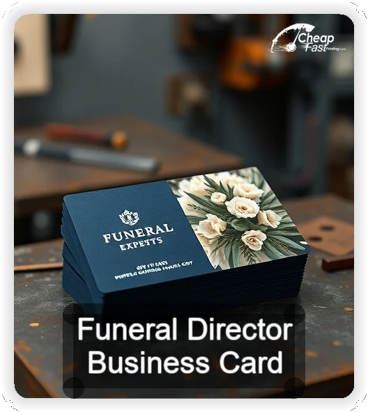 Funeral Director business card design sample