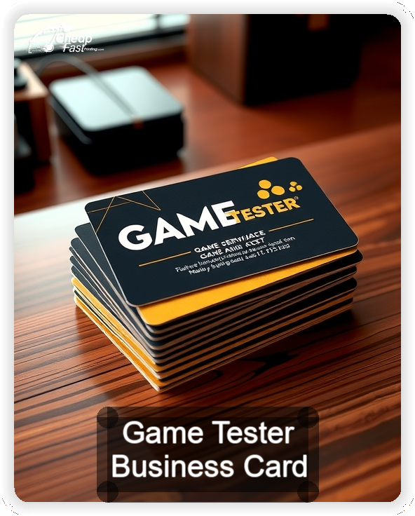 Game Tester business card design sample