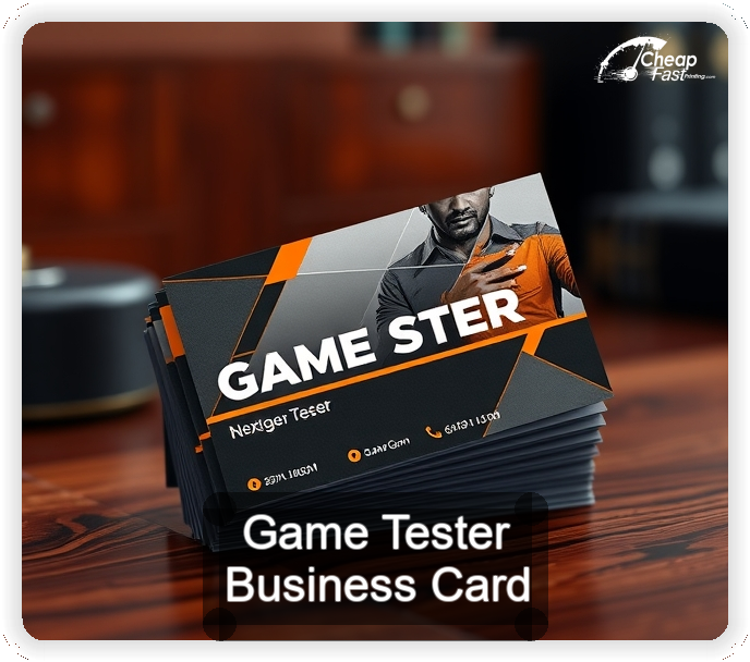 Game Tester business card design sample