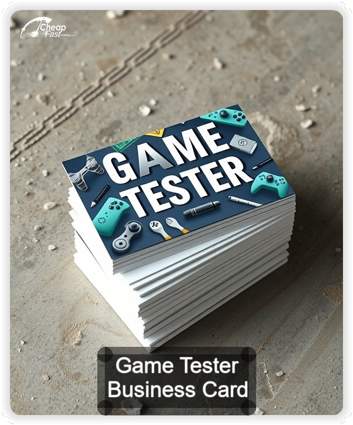 Game Tester business card design sample
