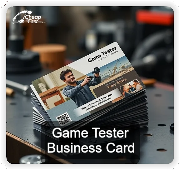Game Tester business card design sample