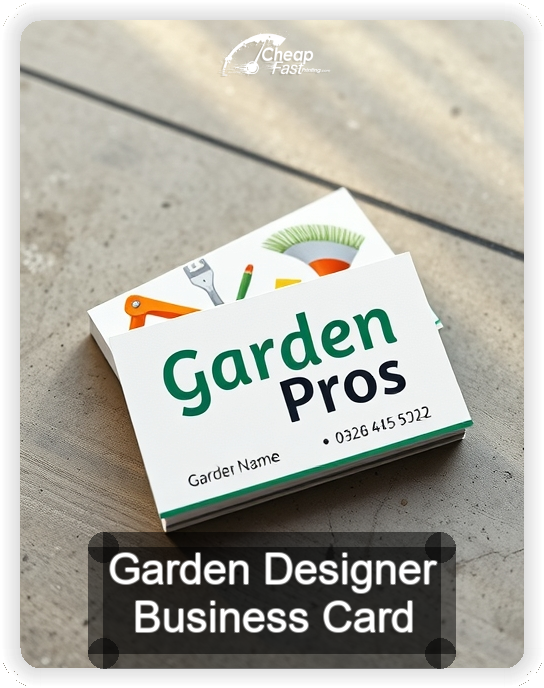 Garden Designer business card design sample