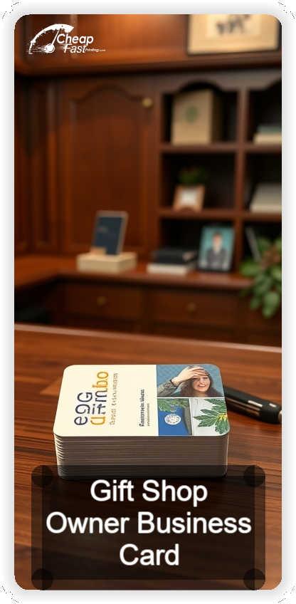 Gift Shop Owner business card design sample